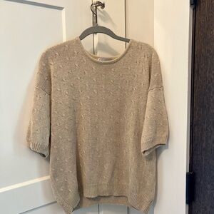Women's Beige Silk-cotton blend sweater